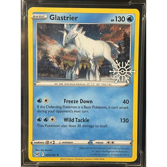 2022 Glastrier Snowflake Stamp #51 Pokémon Lost Origin ArenaClub Graded MINT 9 - Picture 2 of 4